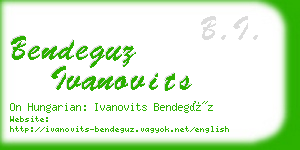 bendeguz ivanovits business card